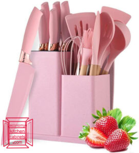 pink kitchen utensils